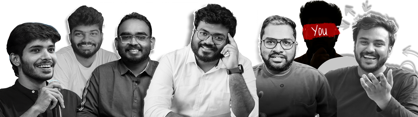 A group of diverse founders and community members smiling and celebrating together at a DNA Mafia event, standing in front of a decorated wall with the words DNA Mafia visible. The atmosphere is energetic and welcoming, with people appearing joyful and connected in a lively indoor setting.